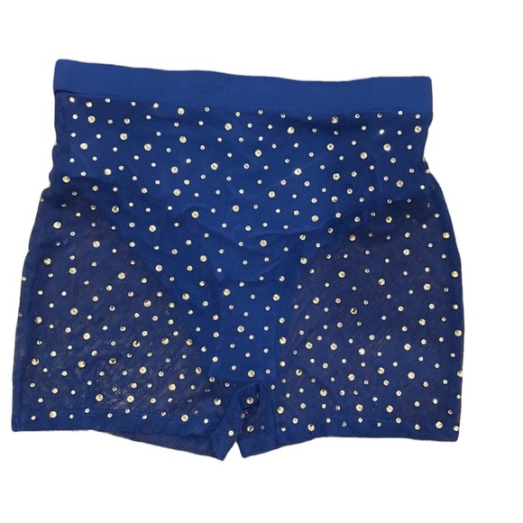 Fashion nova sparkle embellished blue dance shorts lined medium Jewel J - Picture 1 of 7